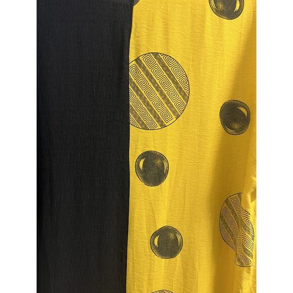 Women’s Ya-Wei Color Blocked Dress Sz 6. Sleeve Edge And Hem Are Ruffled. Comfy! - Picture 4 of 7